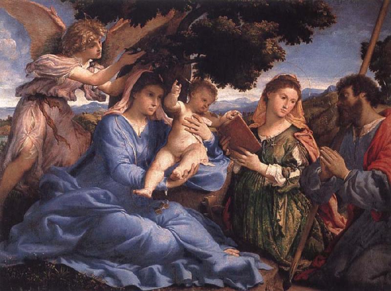 Lorenzo Lotto Virgin and Child with SS Catherine and Fames the Greater